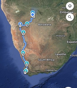 Part one- CapeTown South Africa to Tsumkwe Namibia